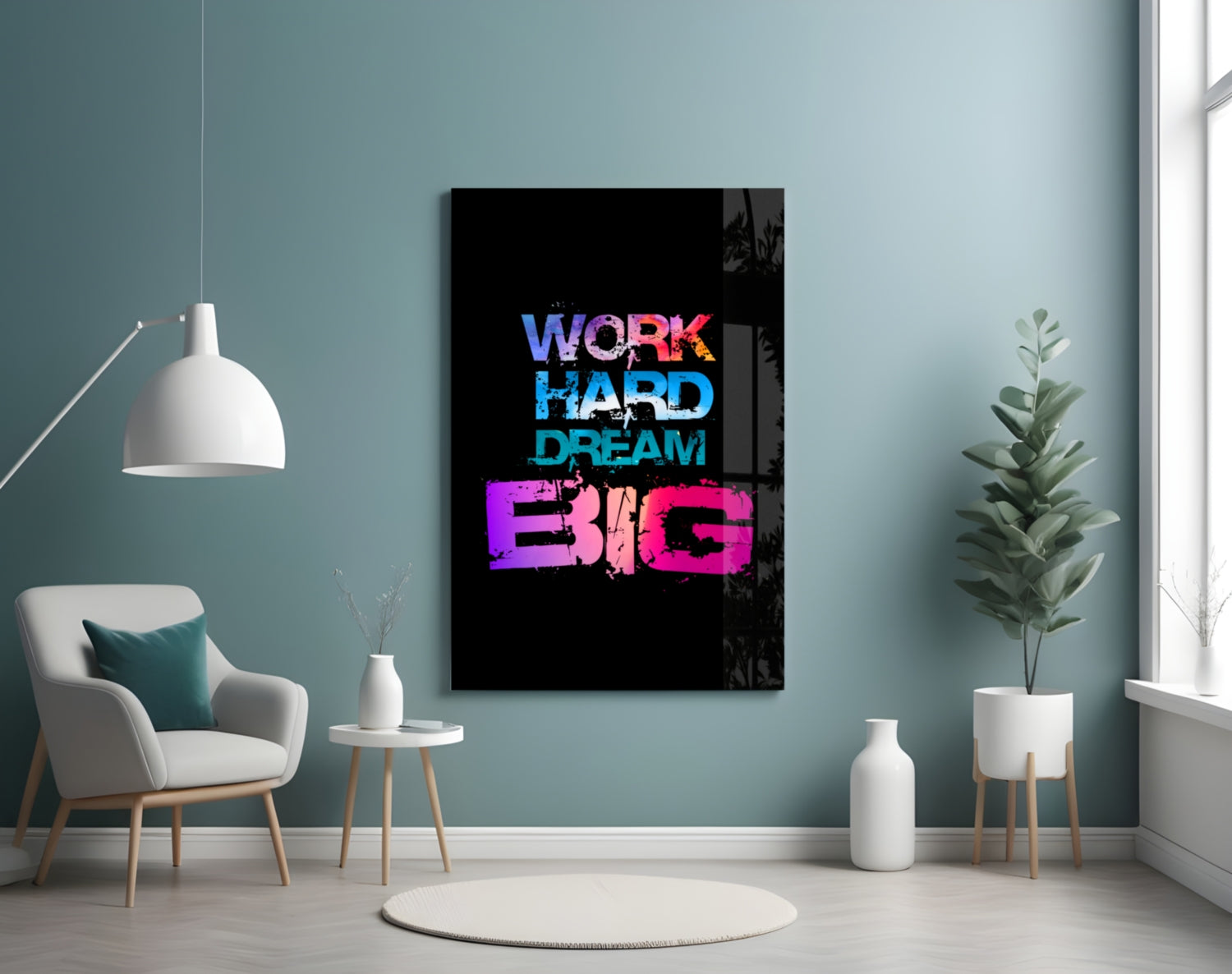 Dream Big Glass Wall Art.