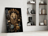 Baroque panel against a moody dark-painted accent wall