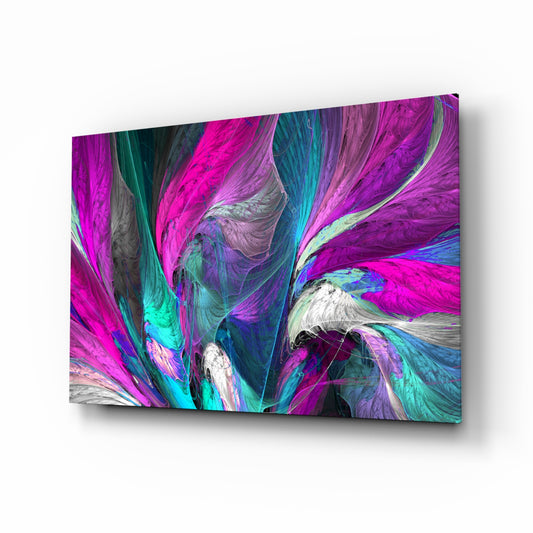 Pink Dream glass wall art in a modern creative loft