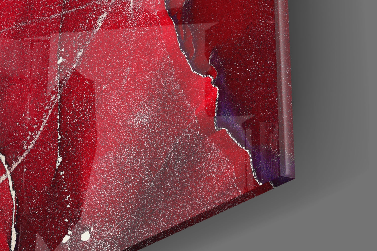 Red Marbellous Glass Wall Art.