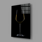 Still-life panel anchoring a high-end bar wall