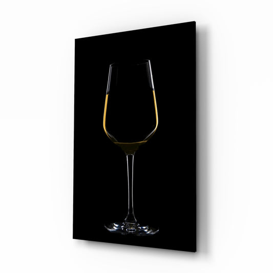 Wine glass wall art in a modern wine cellar