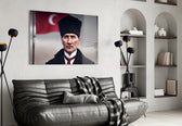 Atatürk artwork styled in a designer office interior