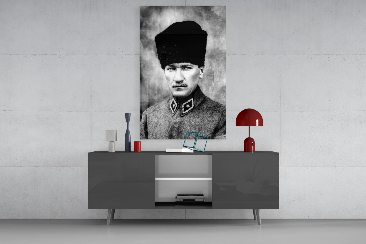 Ataturk  Glass Wall Art.