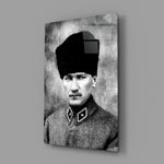 Turkish-history panel anchoring a home library wall