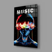 Music portrait panel anchoring a creative loft wall