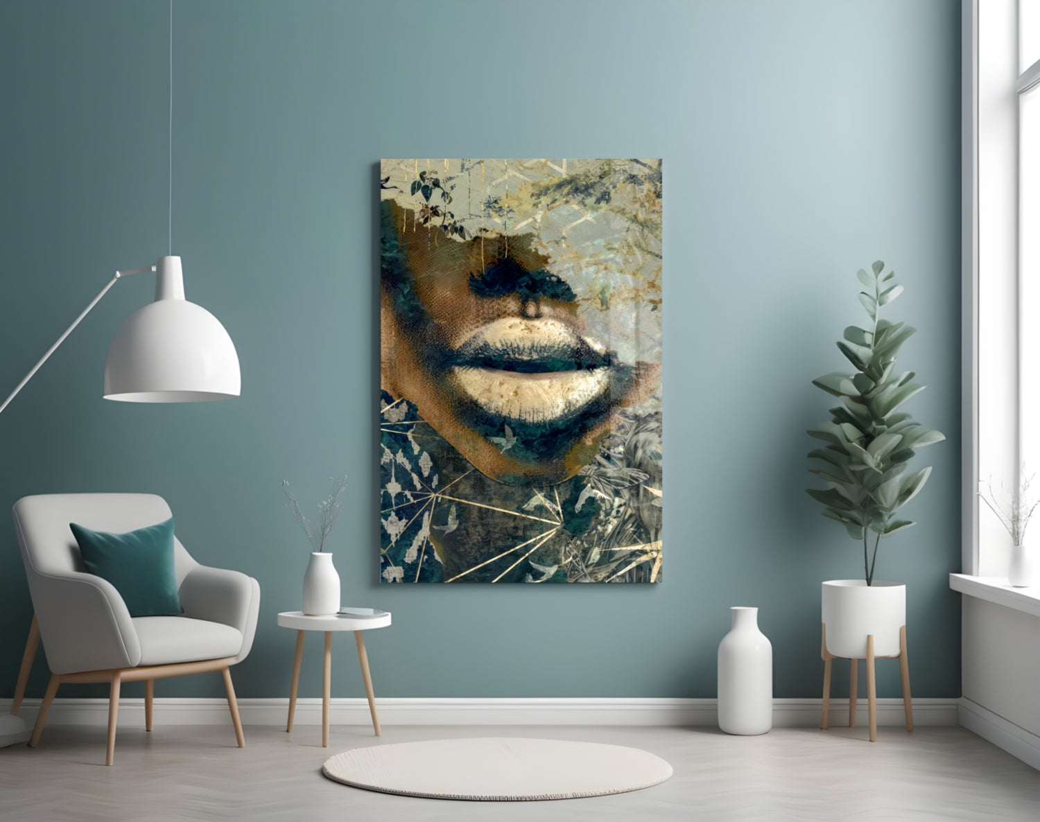 Lips Glass Wall Art.