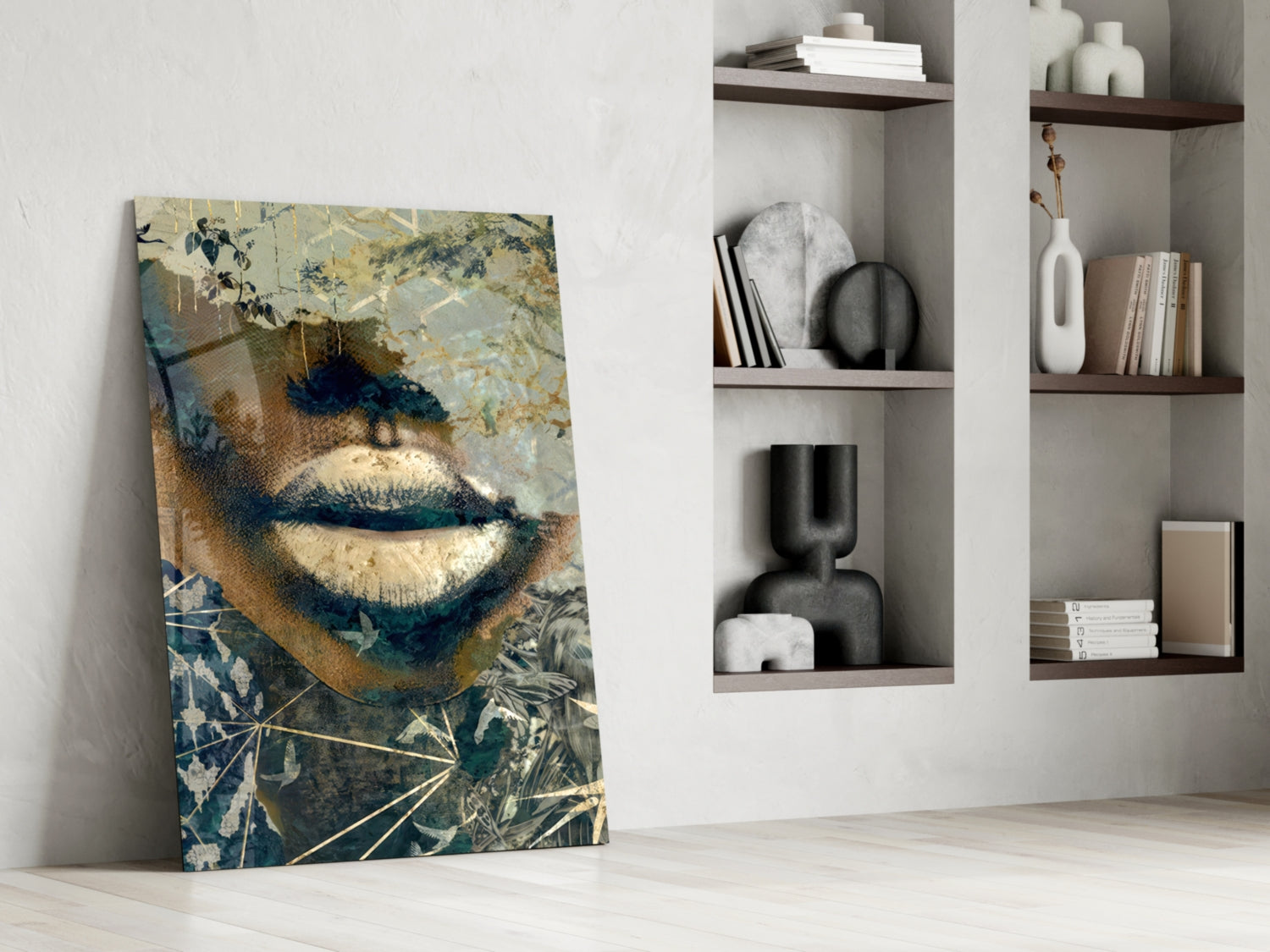 Lips Glass Wall Art.