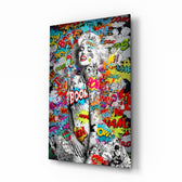 Graffiti glass wall art in a modern creative loft