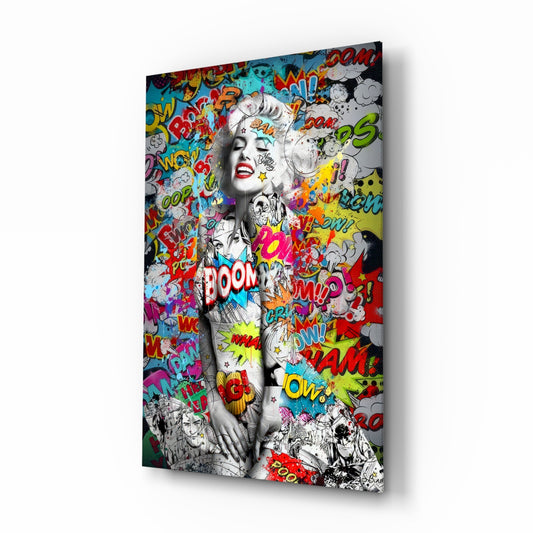 Graffiti glass wall art in a modern creative loft