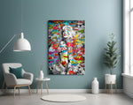 Graffiti artwork styled in a designer office interior
