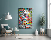 Graffiti artwork styled in a designer office interior