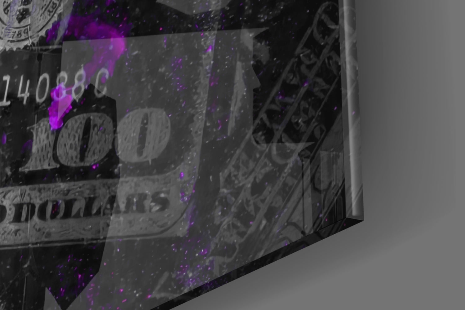 Dollars Glass Wall Art.