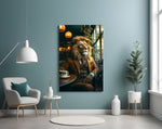 Lion Gentleman artwork styled in a designer office interior