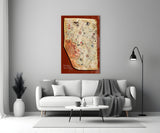 Map of Piri Reis Glass Wall Art