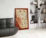 Cartography glass print bringing heritage edge to a creative loft