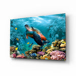 Underworld glass wall art in a modern coastal home