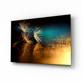 Gold Dust glass wall art in a master bedroom