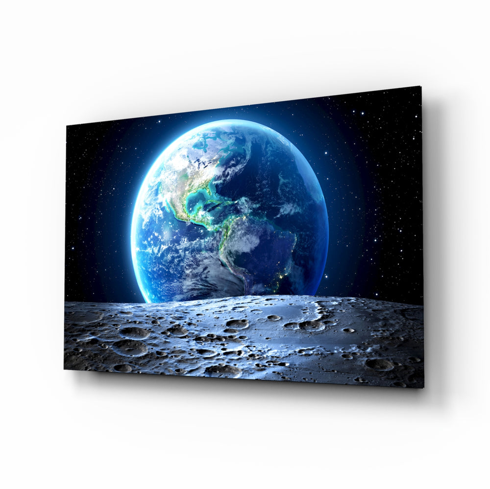 Earth glass wall art in a modern creative loft