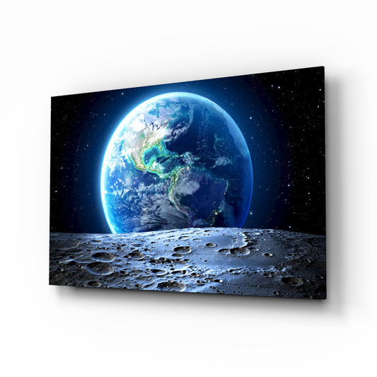Earth glass wall art in a modern creative loft
