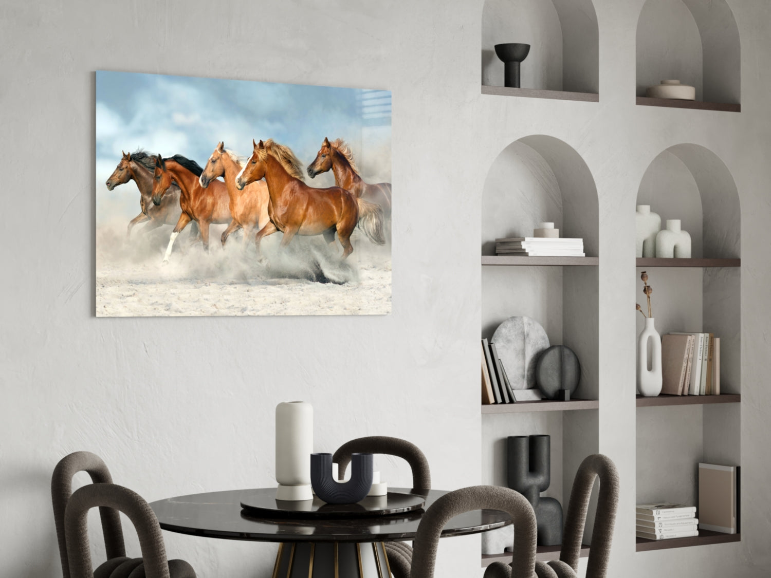 Horses Glass Wall Art.