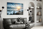 Sunset artwork styled in a creative loft interior