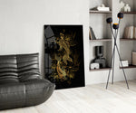 Eastern glass print bringing feng-shui edge to a study