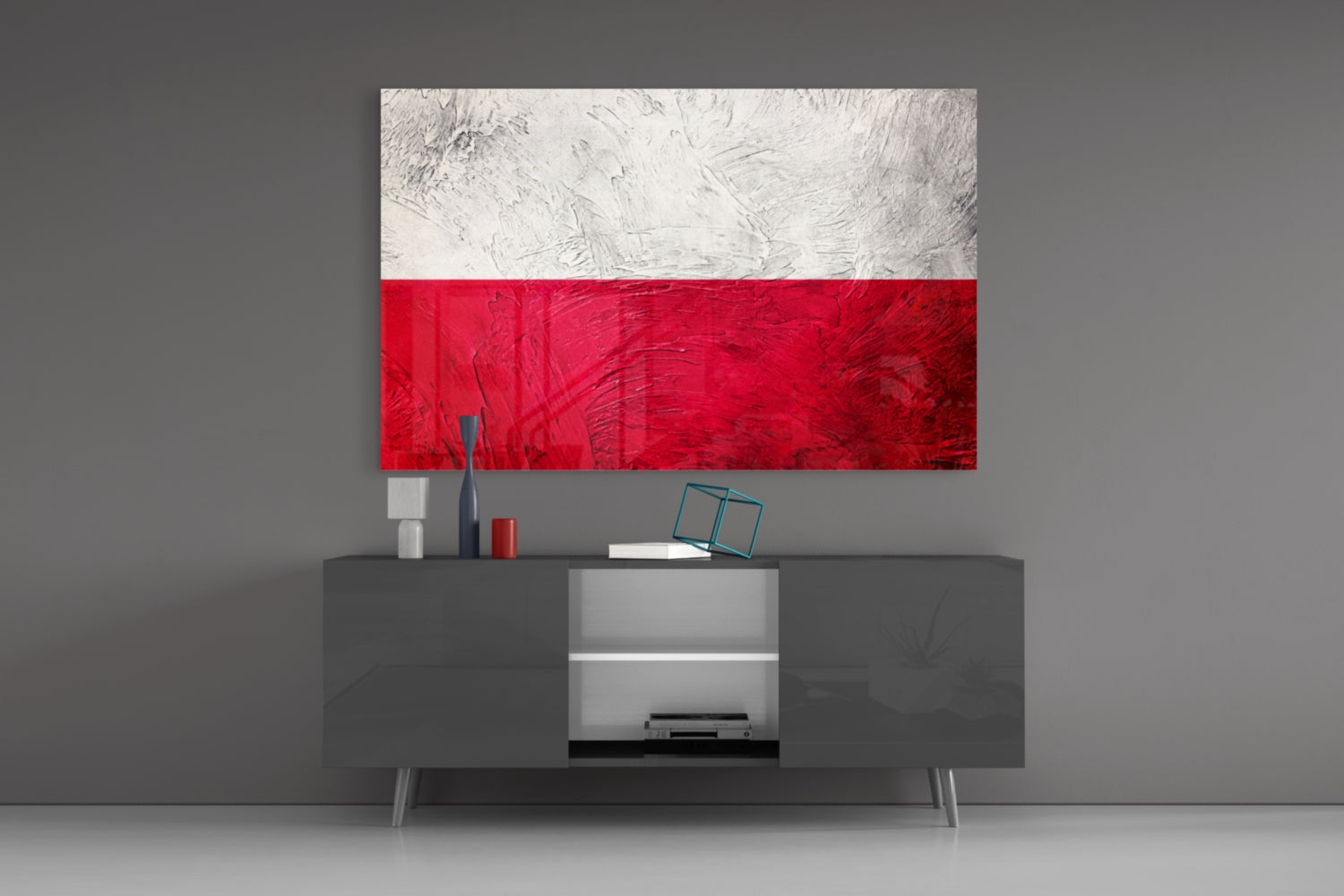 Flag of Poland Glass Wall Art.