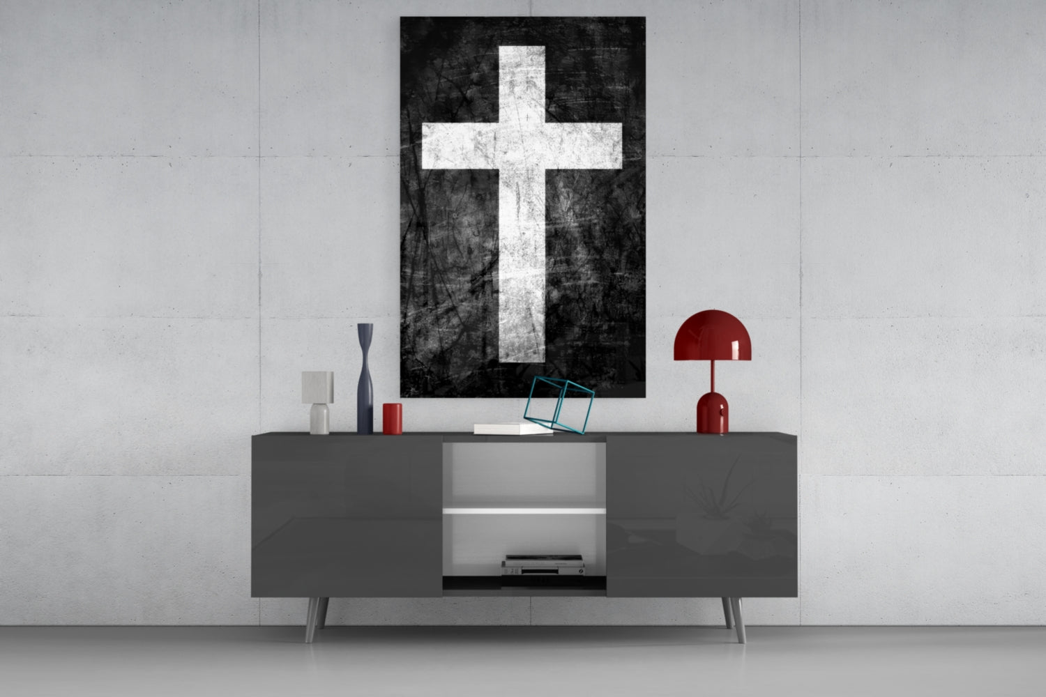 Cross Glass Wall Art.