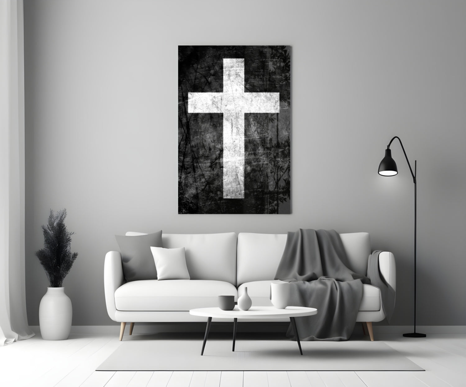 Cross Glass Wall Art.