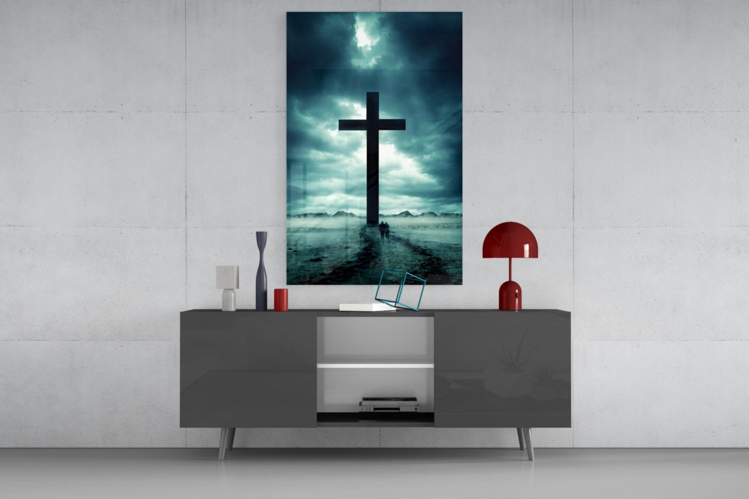 Cross Glass Wall Art.