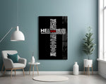 Cross artwork styled in a creative loft interior