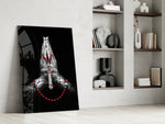 Sacred panel against a moody dark-painted accent wall
