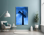 Cross artwork styled in a creative loft interior
