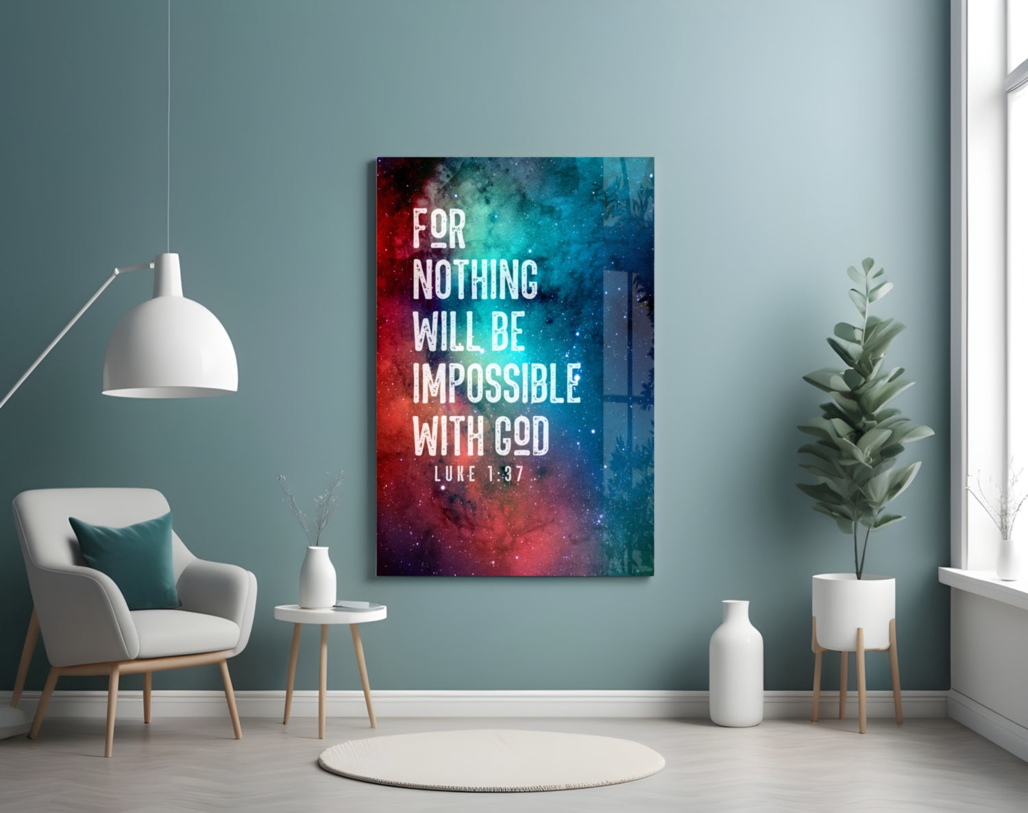 Nothing Impossible Glass Wall Art.