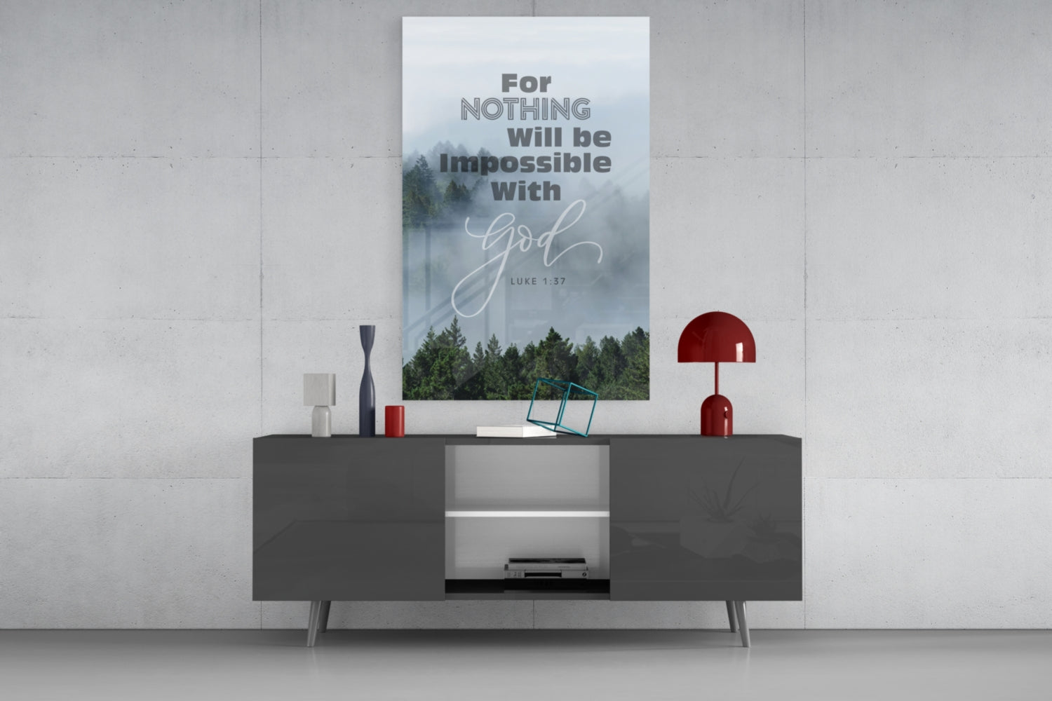 Nothing Impossible Glass Wall Art.