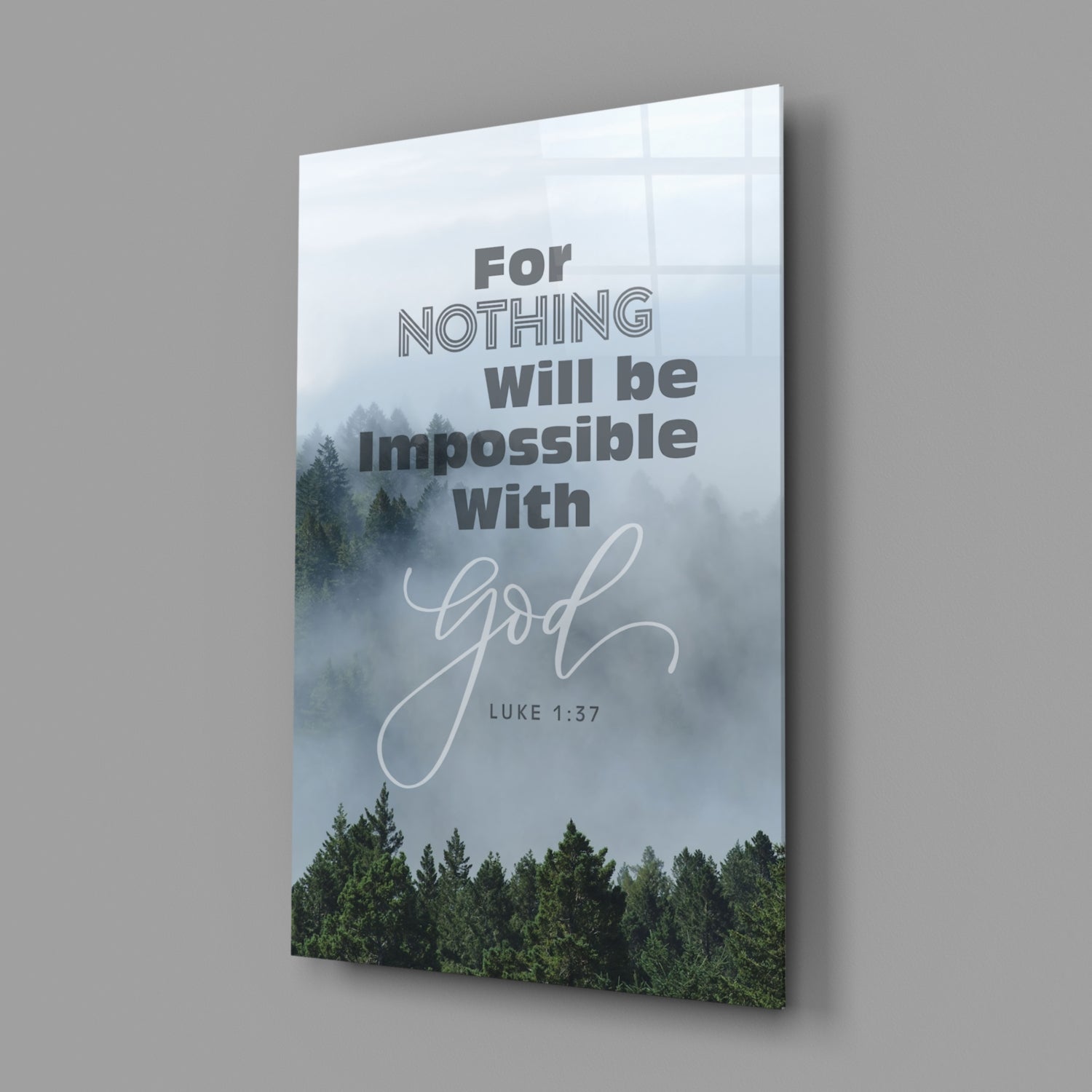 Nothing Impossible Glass Wall Art.