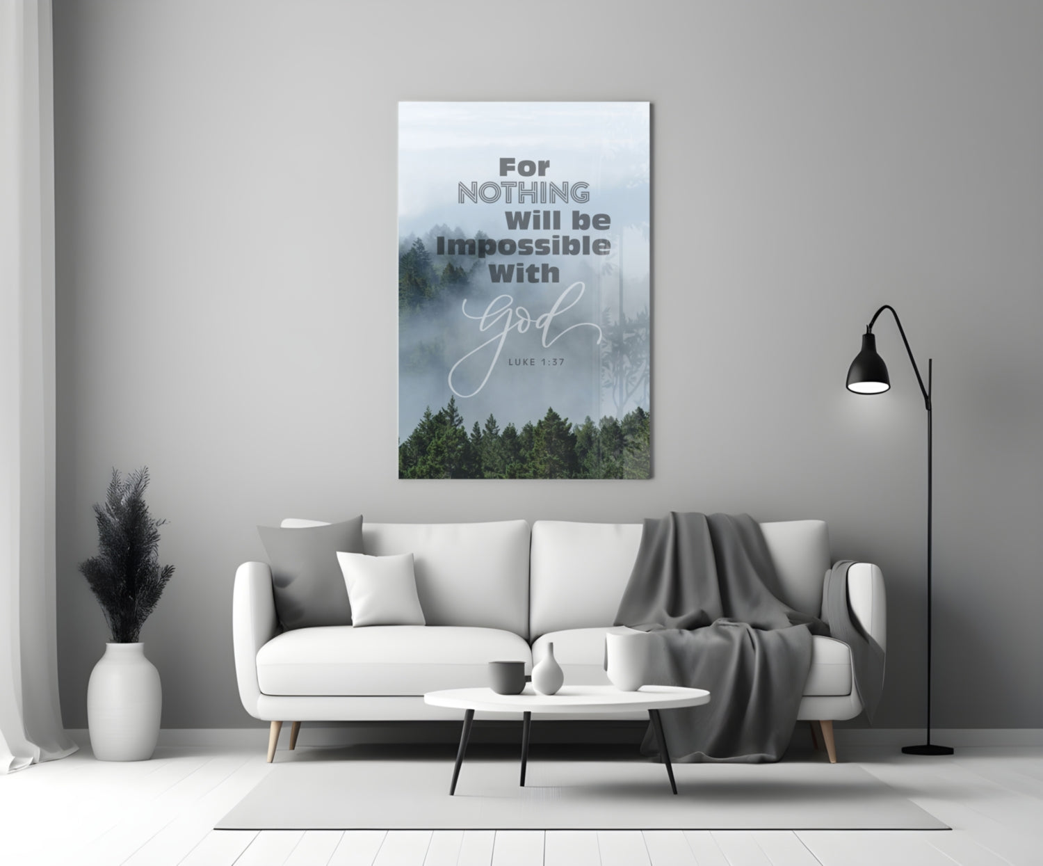 Nothing Impossible Glass Wall Art.