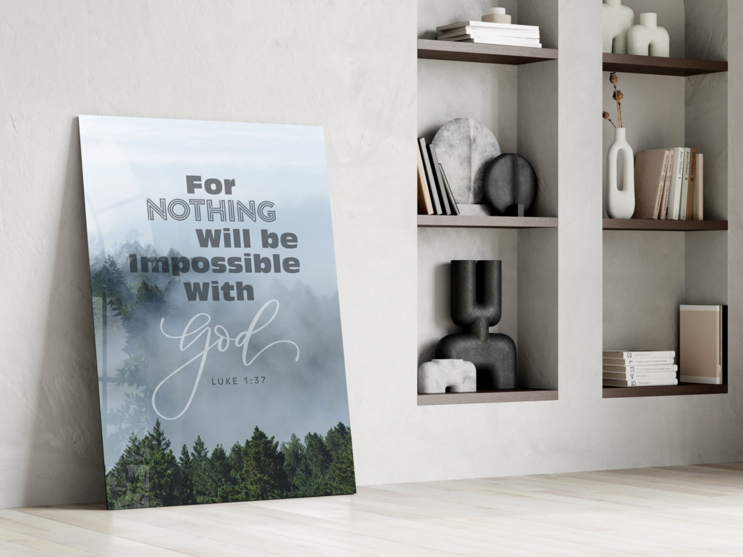 Nothing Impossible Glass Wall Art.