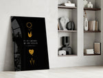 Scripture panel against a moody dark-painted accent wall
