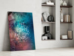 Scripture panel against a moody dark-painted accent wall