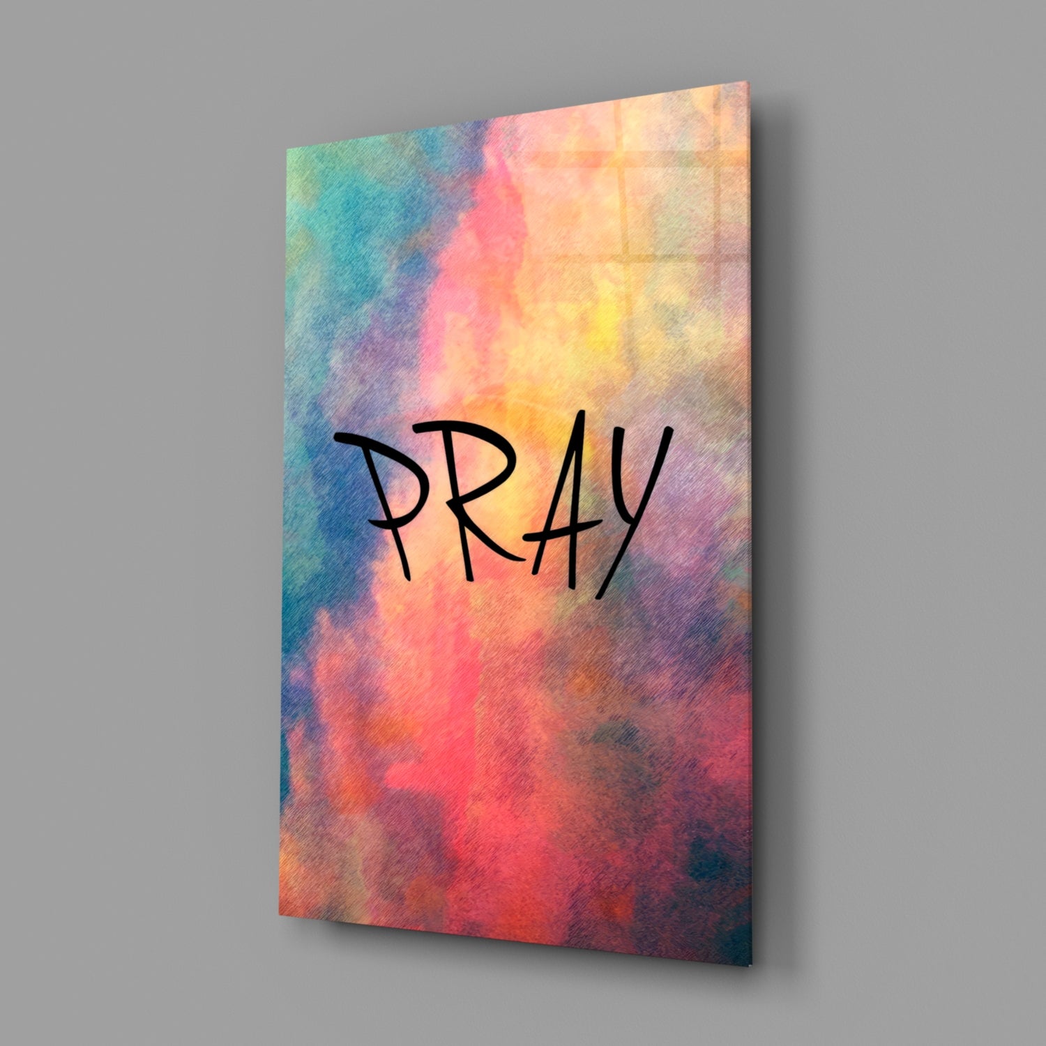 Pray Glass Wall Art.