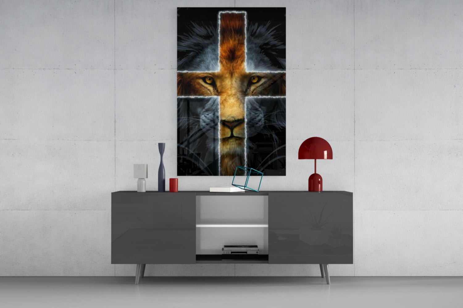 Lion Glass Wall Art.