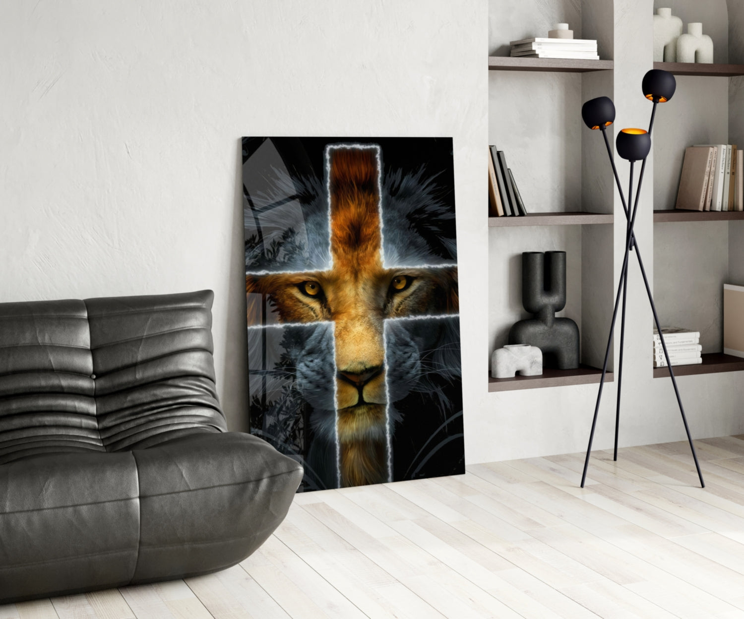 Lion Glass Wall Art.