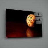 Sports memorabilia panel anchoring a man cave wall