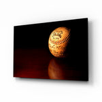 Baseball glass wall art in a modern study