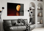 Baseball artwork styled in a sports den interior