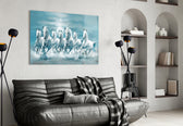 White Horses artwork styled in a study interior