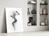 Mood-portrait panel against an ivory-painted accent wall