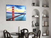 Cityscape glass print bringing San Francisco edge to a study